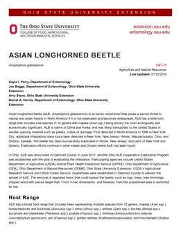 Asian Longhorned Beetle