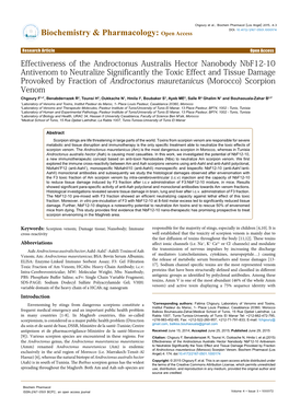 Effectiveness of the Androctonus Australis Hector Nanobody Nbf12