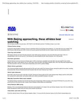 With Beijing Approaching, These Athletes Bear Watching - USATOD