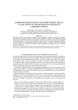 Competitiveness of New Outdoor Tourist Areas: a Case Study of the Residential Region of a Minority Group