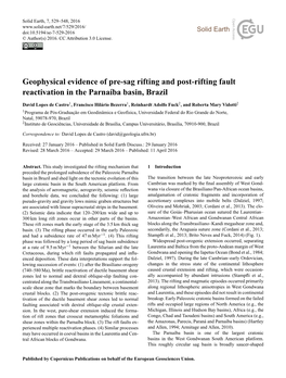 Geophysical Evidence of Pre-Sag Rifting and Post-Rifting Fault Reactivation in the Parnaíba Basin, Brazil