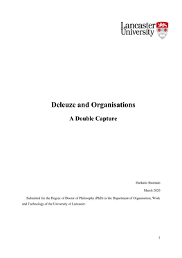 Deleuze and Organisations