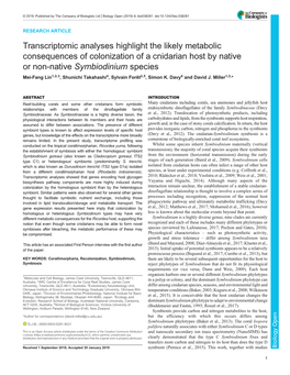 Transcriptomic Analyses Highlight the Likely Metabolic Consequences of Colonization of a Cnidarian Host by Native Or Non-Native