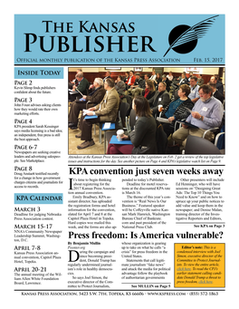 Kansas Publisher Official Monthly Publication of the Kansas Press Association Feb