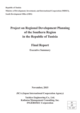 Project on Regional Development Planning of the Southern Region In