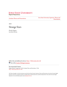 Strange Stars Phoebe Wagner Iowa State University