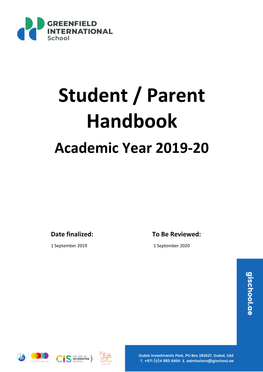 Student / Parent Handbook Academic Year 2019-20