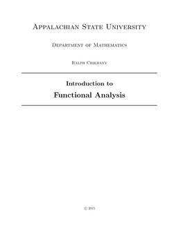 An Introduction to Functional Analysis