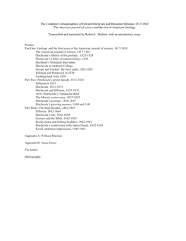 Hitchcock & Silliman Correspondence with BH Notes.Pdf