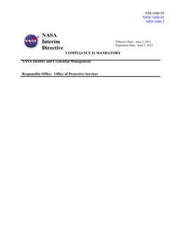 NASA Interim Directive