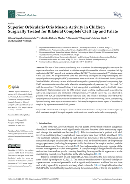 Superior Orbicularis Oris Muscle Activity in Children Surgically Treated for Bilateral Complete Cleft Lip and Palate