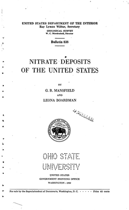 Nitrate Deposits of the United States