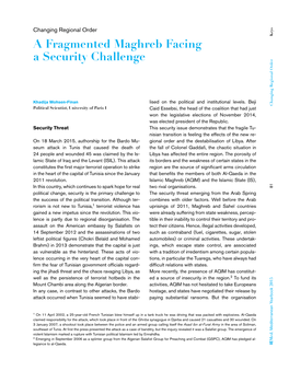 A Fragmented Maghreb Facing a Security Challenge