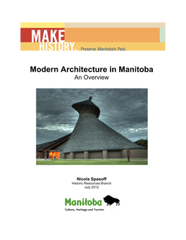 Modern Architecture in Manitoba: an Overview