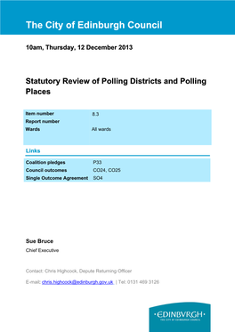 Electoral Registration and Administration Act 2013 Notice of Review of Polling Districts, Places and Stations