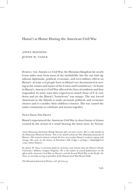 Hawai'i at Home During the American Civil