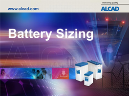 Battery Sizing Scope