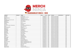 Trademarklist Week 6 / 2020