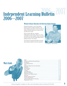 Independent Learning Bulletin 2006–2007