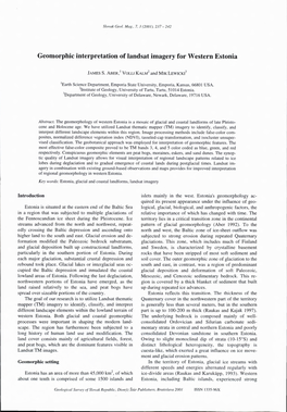 Geomorphic Interpretation of Landsat Imagery for Western Estonia