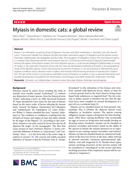 Myiasis in Domestic Cats: a Global Review