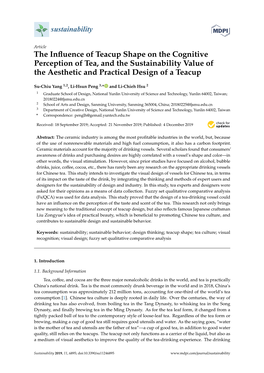 The Influence of Teacup Shape on the Cognitive Perception of Tea, and the Sustainability Value of the Aesthetic and Practical De