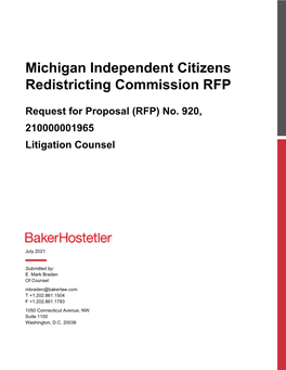 Michigan Independent Citizens Redistricting Commission RFP