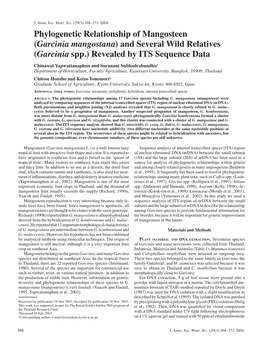 Phylogenetic Relationship of Mangosteen (Garcinia Mangostana) and Several Wild Relatives (Garcinia Spp.) Revealed by ITS Sequence Data