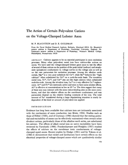 The Action of Certain Polyvalent Cations on the Voltage-Clamped Lobster Axon