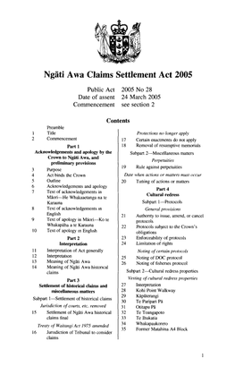 Ngati Awa Claims Settlement Act 2005