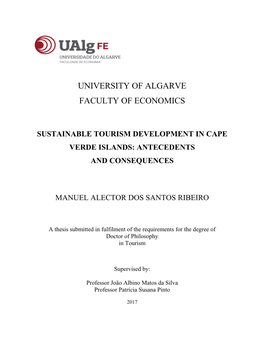 Sustainable Tourism Development in Cape Verde Islands: Antecedents and Consequences