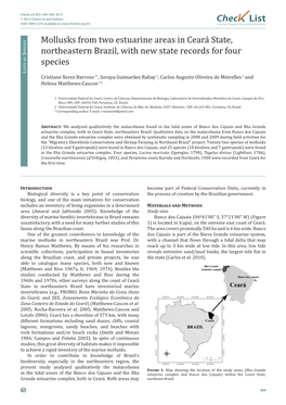 Check List 9(3): 504–509, 2013 © 2013 Check List and Authors Chec List ISSN 1809-127X (Available at Journal of Species Lists and Distribution