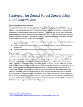 Strategies for Sound Forest Stewardship and Conservation