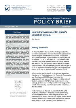 Private Schools in Relation to Assessment in Dubai?