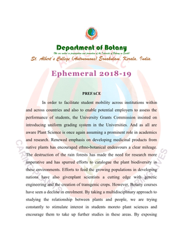 Department of Botany Ephemeral 2018-19