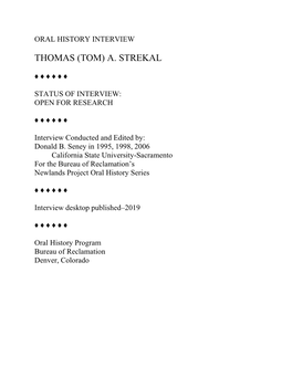 Strekal, Thomas A