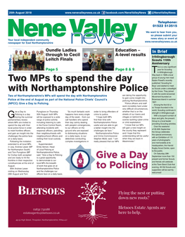 Two Mps to Spend the Day with Northamptonshire Police