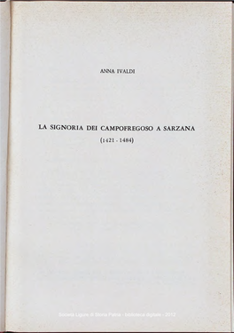 La Signoria Dei Campofregoso a Sarzana