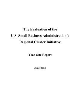 The Evaluation of the U.S. Small Business Administration's Regional