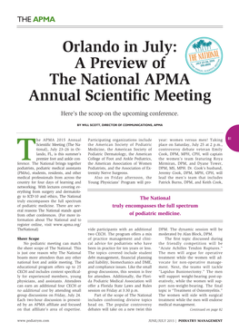 Orlando in July: a Preview of the National APMA Annual Scientific Meeting