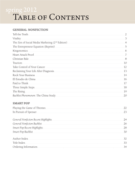 Table of Contents