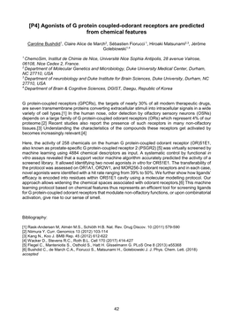 Agonists of G Protein Coupled-Odorant Receptors Are Predicted from Chemical Features