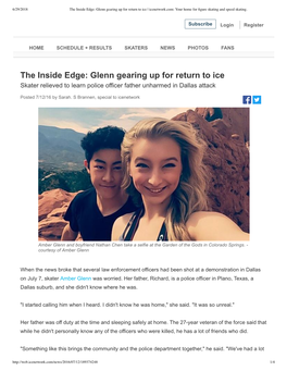 Glenn Gearing up for Return to Ice | Icenetwork.Com: Your Home for ﬁgure Skating and Speed Skating