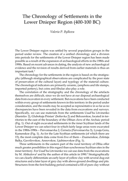 The Chronology of Settlements in the Lower Dnieper Region (400-100 BC)