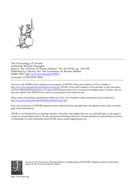 The Chronology of Fronto Author(S): Edward Champlin Source: the Journal of Roman Studies, Vol