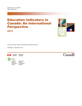 Education Indicators in Canada: an International Perspective 2013