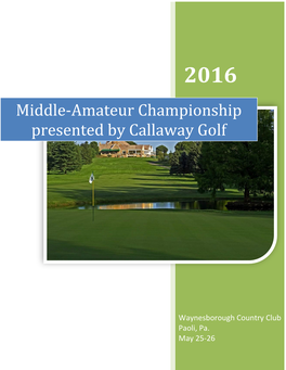 Middle-Amateur Championship Presented by Callaway Golf