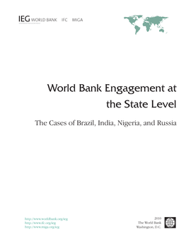 World Bank Engagement at the State Level