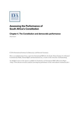 Assessing the Performance of South Africa's Constitution