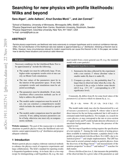 Searching for New Physics with Profile Likelihoods: Wilks and Beyond